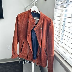 Real leather rust colored biker jacket